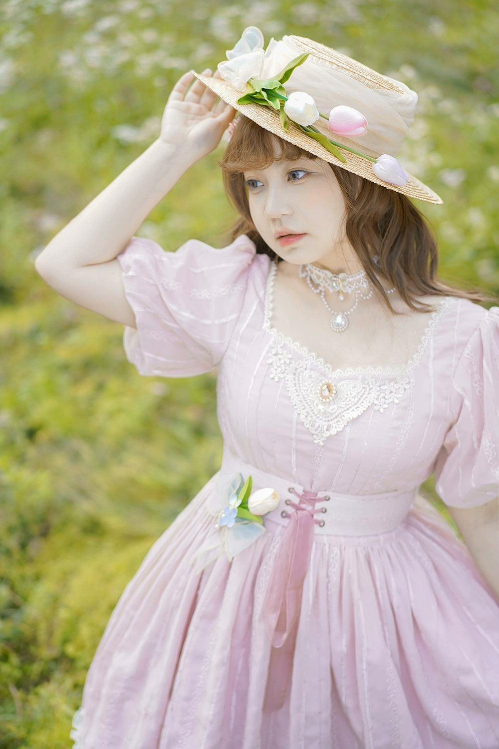 Miss Point - Tulip - Classic Lolita OP Dress Short Sleeve Dress Multicolors