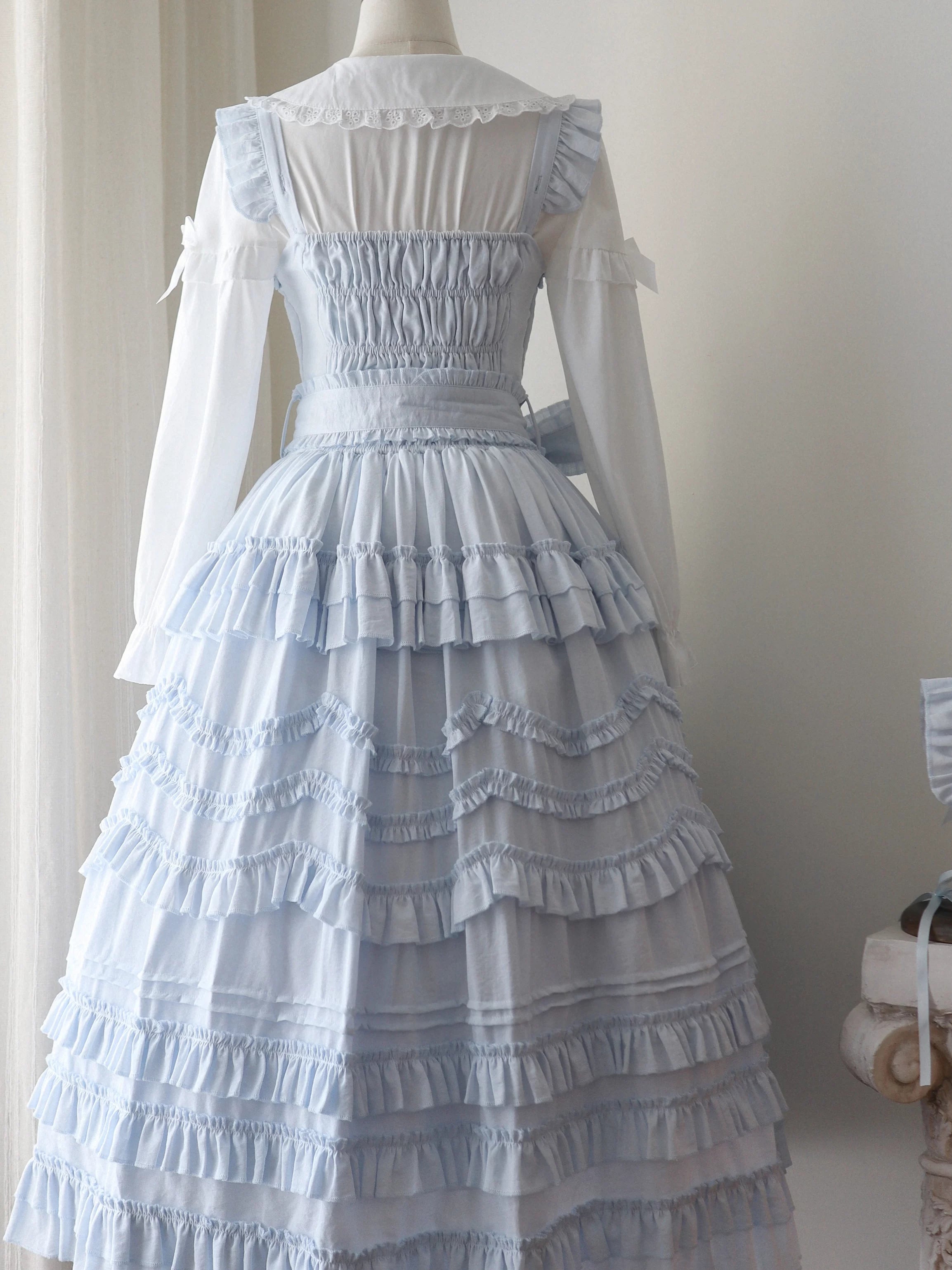 Loveheart - Solid Classic Lolita JSK Dress, Tiered Hem 44486:810069