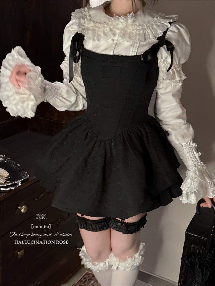 Nololita~Nightingale~Old School Lolita Shirt with Detachable Sleeves