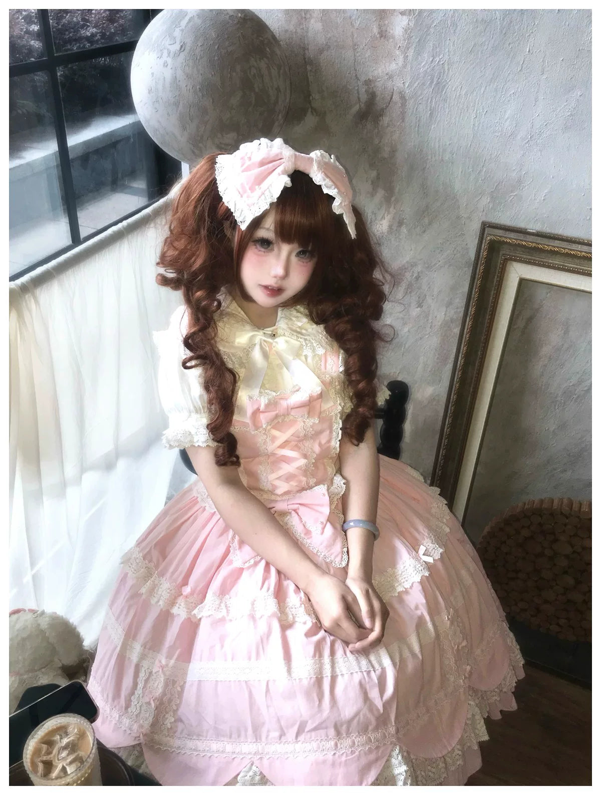 Cream Petal - Cotton Old School Lolita JSK, Layered Tiered Hem 44538:812487
