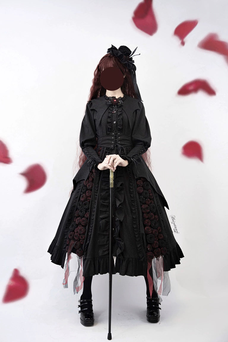(BFM)Sweet Dreams~Vintage Gothic Rose Wedding Sweet Dream Lolita Dress   