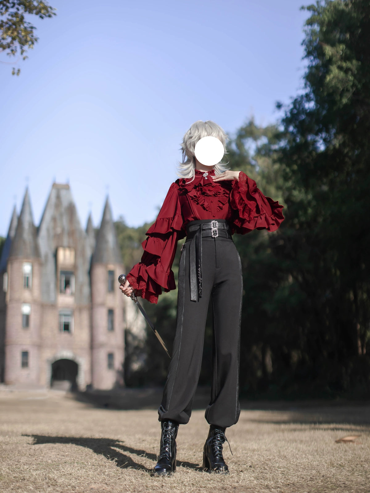 Every Page of The Poem - Night & Day Sonata - Ouji Lolita Princess Sleeve Shirt & Pants Set 44254:800325
