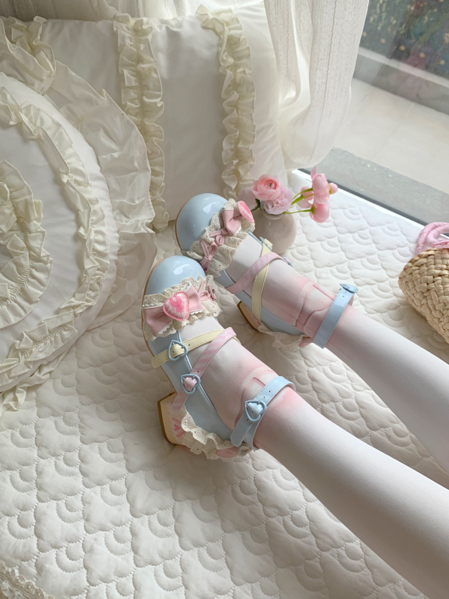 Aimee - Strawberry Limited 2.0 - Sweet Lolita Mary Jane Heel Shoes Blue 34