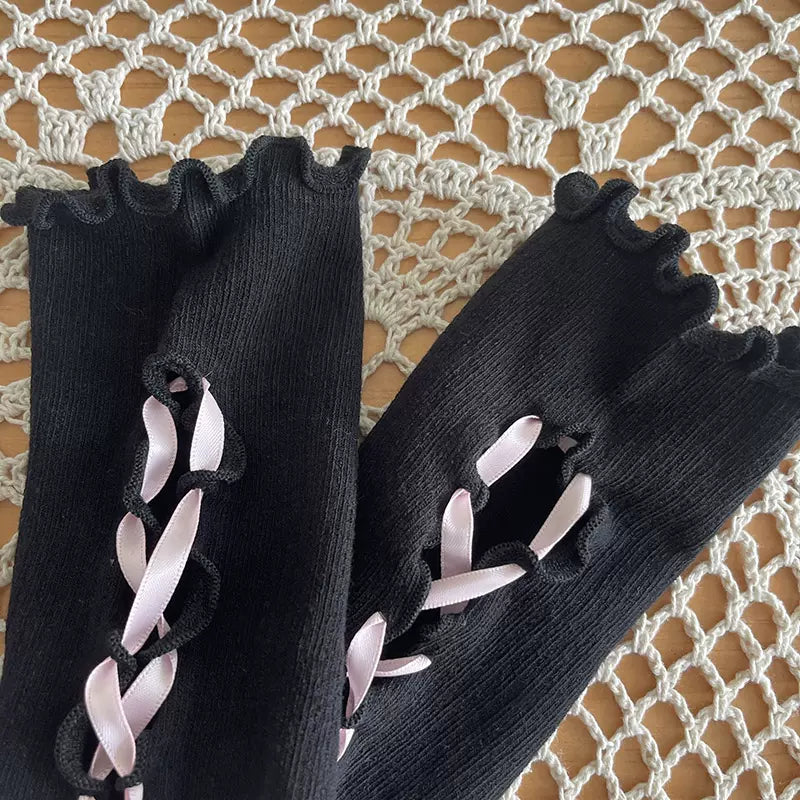 WAGUIR - Daily Lolita Hand Cuffs Multicolors One Size Black and Pink