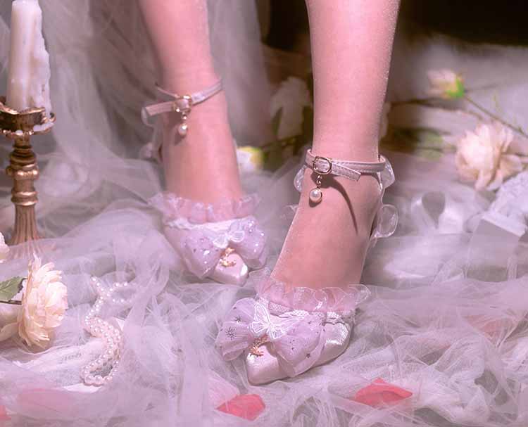 (Buyforme)Fairy Tales~Fate Quartet Bridal Lolita Gothic Accessories Blouse pink Free size shoes (note us the size you want from 37-40)