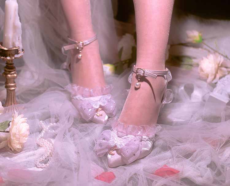 (Buyforme)Fairy Tales~Fate Quartet Bridal Lolita Gothic Accessories Blouse pink free size shoes (note us the size you want from 37-40)