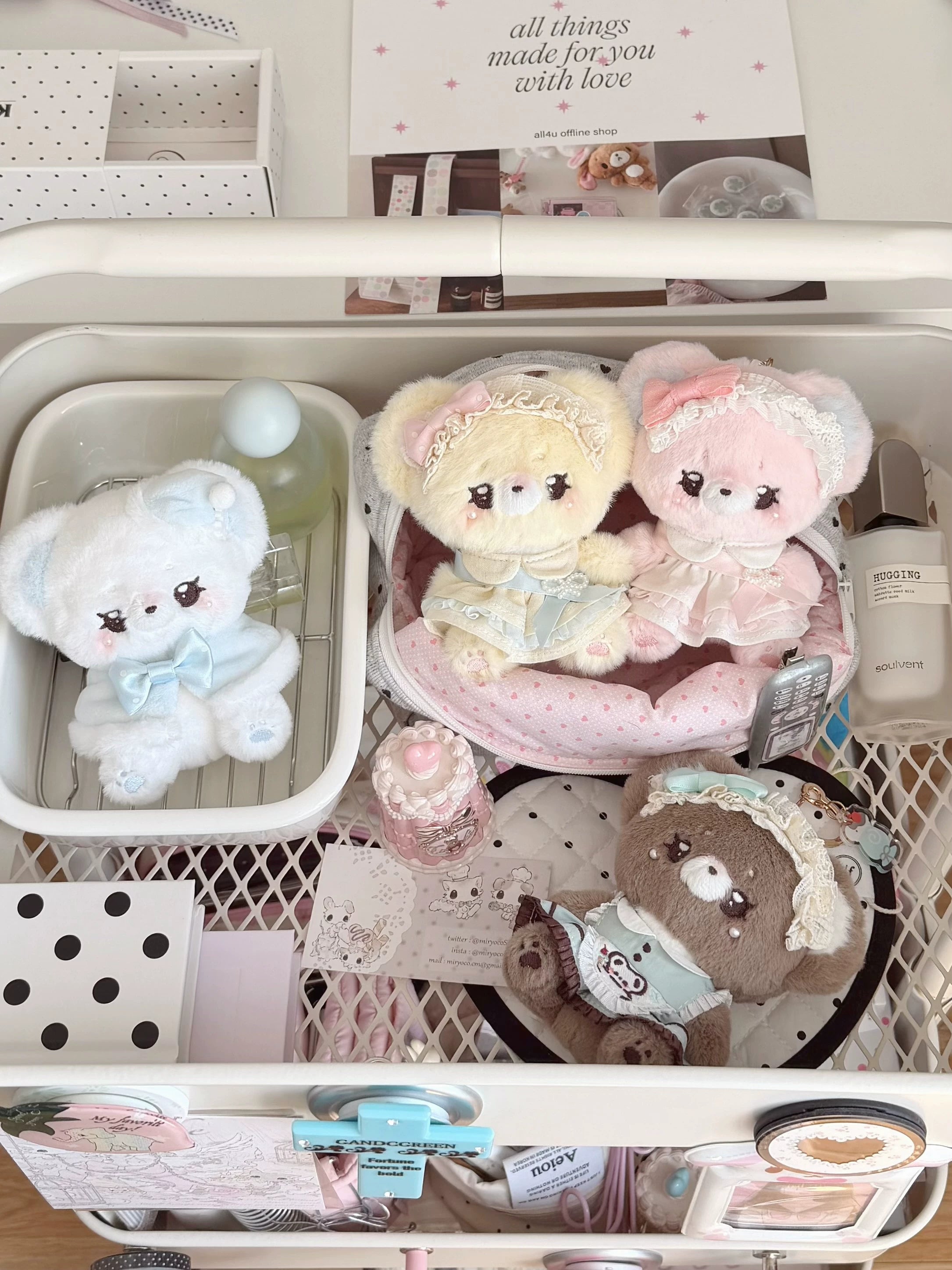 Kawaii Lolita Bear Bag Pendant, Soft Plush