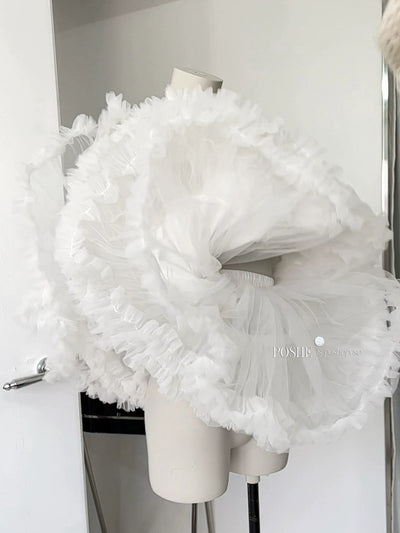 POSHEPOSE~Daily Lolita Pannier White Black Petticoat   