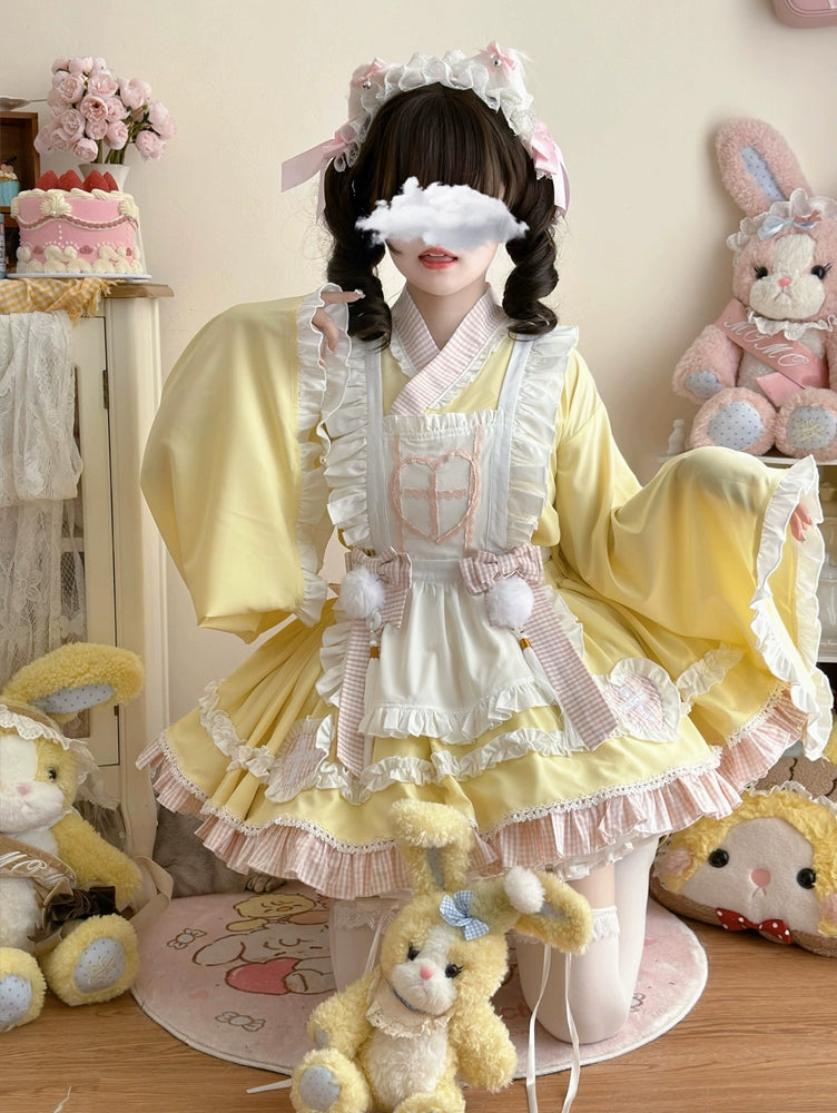 Hanguliang~Sweet Meow Nurse~Maid Lolita Skirt Set Kawaii Lolita Dress   