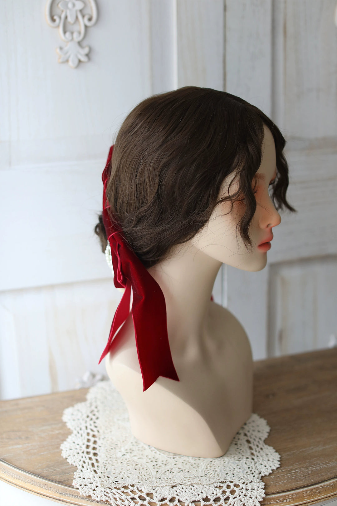 SweetDreamer~Retro Lolita Hair Clip Bow Pearl Handmade Headdress   