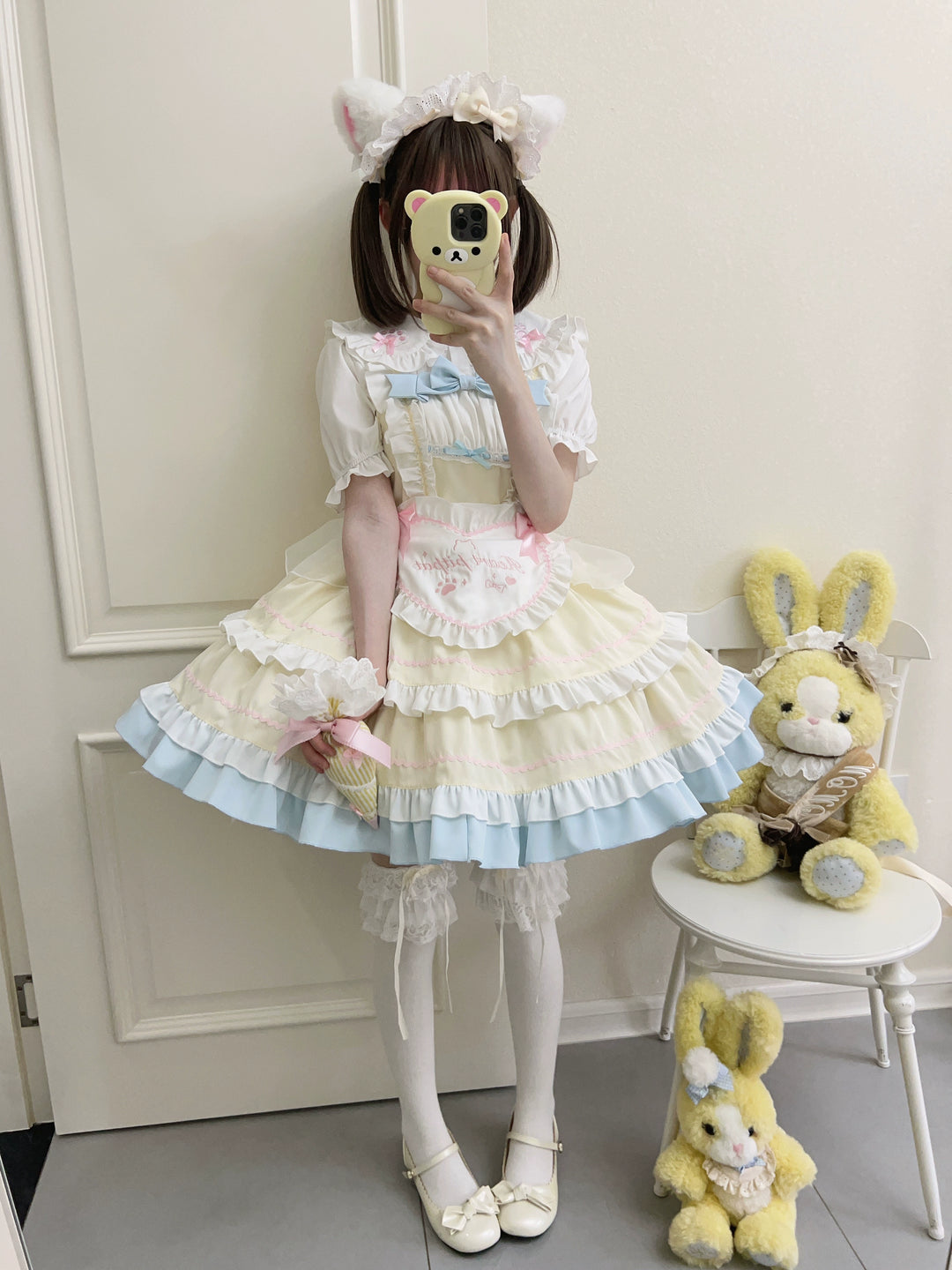 Sugar Girl~Cat Ear Tale~Sweet Lolita Jumper Dress Suspender Dress