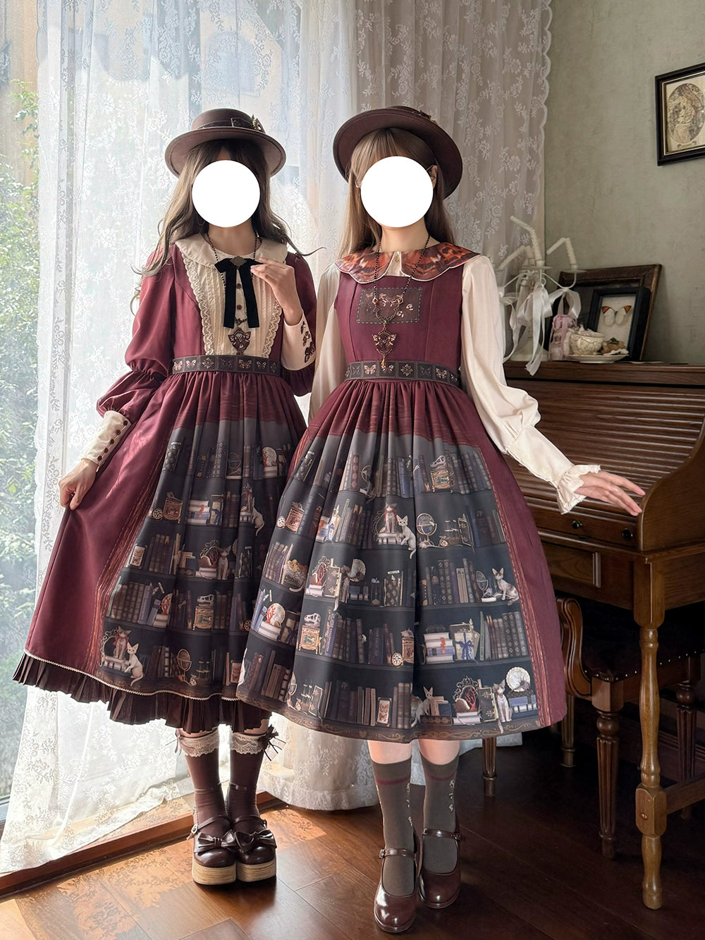Miss Point - German Bookshelf - Classic Lolita OP Dress & Detachble Cape 44023:792406