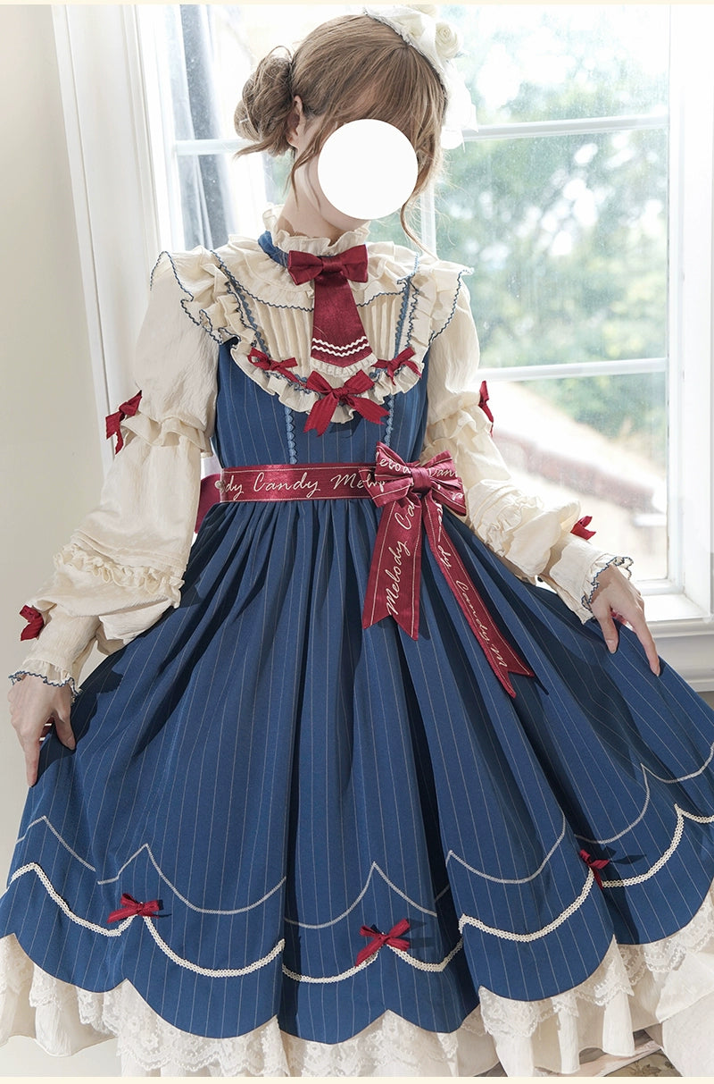 Buling Moon~Sweetheart Puppet~Retro Lolita OP Elegant Daily Lolita Dress   