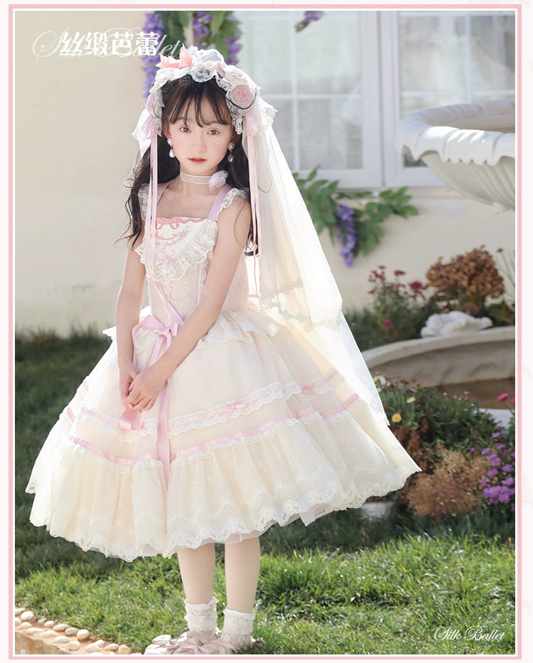 Mademoiselle Pearl~Silk Ballet~Kid Lolita JSK Dress Flower Wedding Lolita Dress