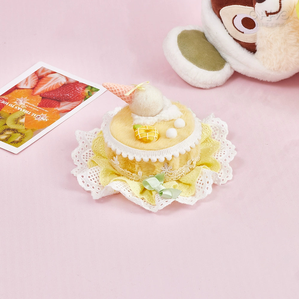 Handmade Sugar Time~Sweet Lolita Cake Hat Hair Accessory Chocolate Clip a milk yellow cake top clip