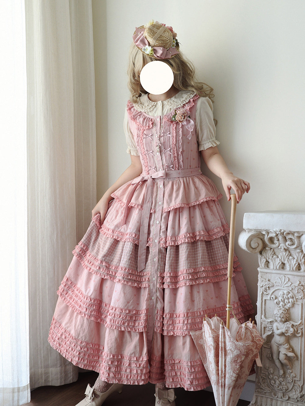 Miss Point~Garden Sunflower~Country Lolita JSK Five-Tiered Open Front Dress 42509:742463