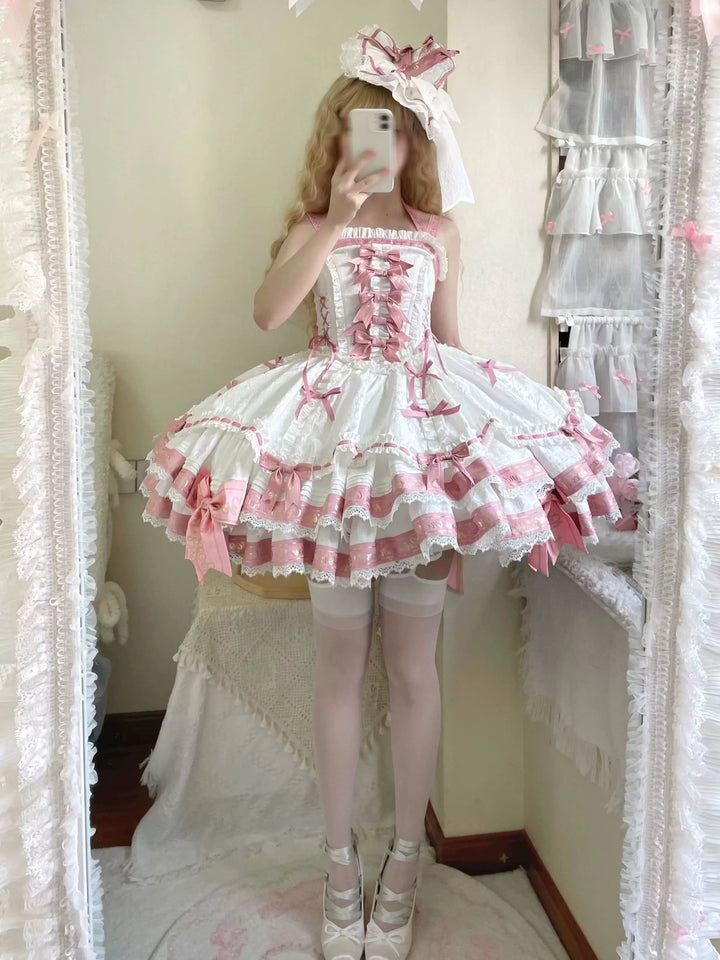 Palace Afternoon~Chocolate Lover~Elegant Lolita Dress Chocolate JSK White strawberry JSK XS 