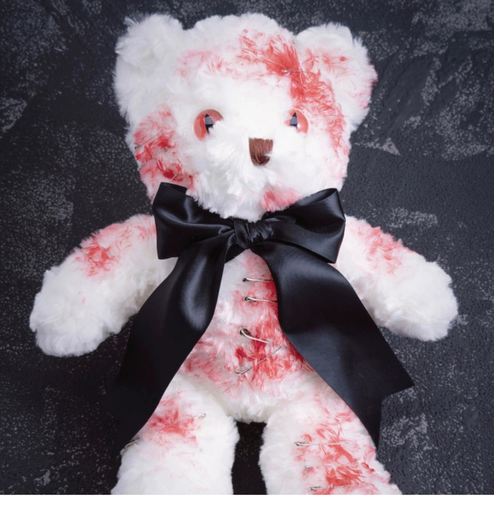 Strange Sugar~Gothic Lolita Teddy Bear Doll Bloody Bowtie Doll Photography Props   
