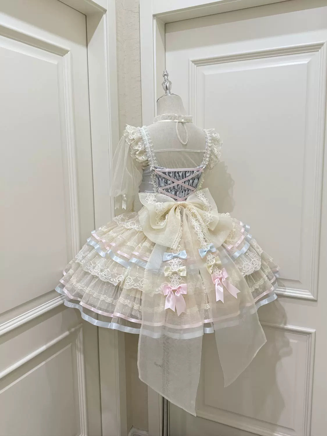 Butterfly Ballet - Sweet Lolita JSK Dress, Layered Tulle Hem Blue JSK + Trailing S