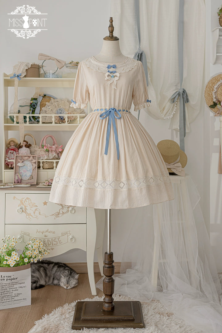 Miss Point~Customized Elegant Lolita OP Dress Cute Daily Girl Short Lolita Dress   