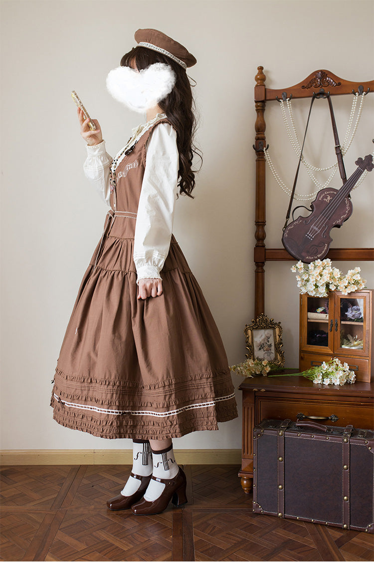 Beleganty~Song of Viola~Classic Lolita JSK Dress with Music-Inspired Violin Embroidery