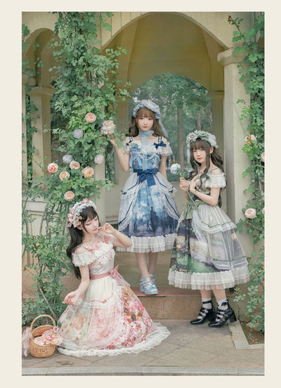 (BFM)Alice In Wonderland~Vintage Elegant Lolita JSK Dress Palace Style Summer Dress   