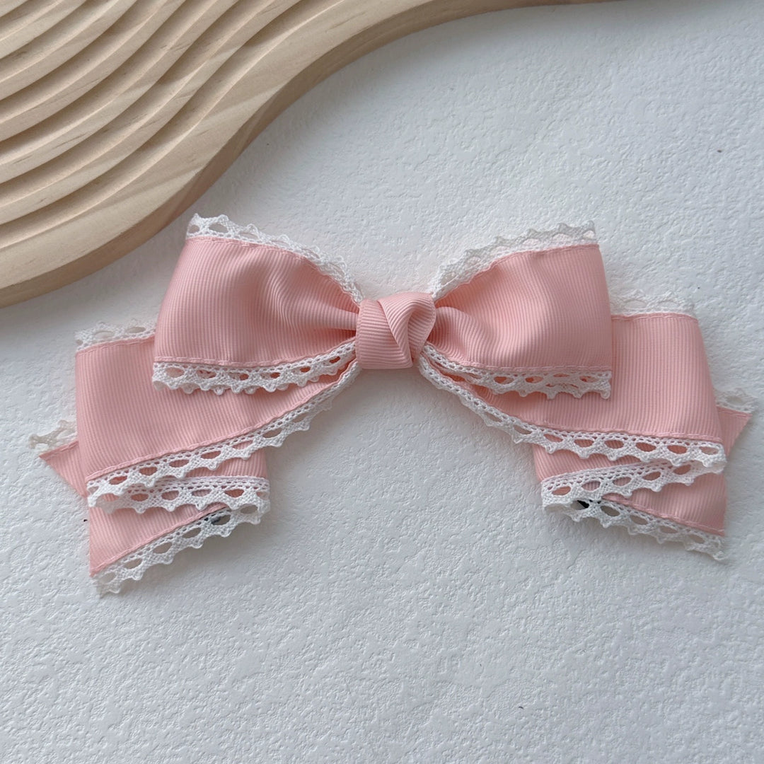 Qingyi Handmade~Sweet Lolita KC Multicolor Bow Lolita Headwear Flesh pink  