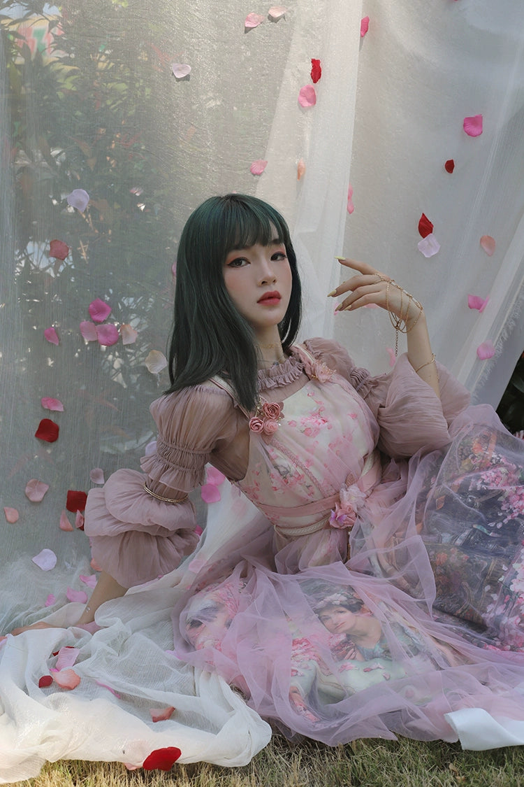 Balladeer - Classic Lolita Shirt Puff Sleeves Open Shoulder Blouse
