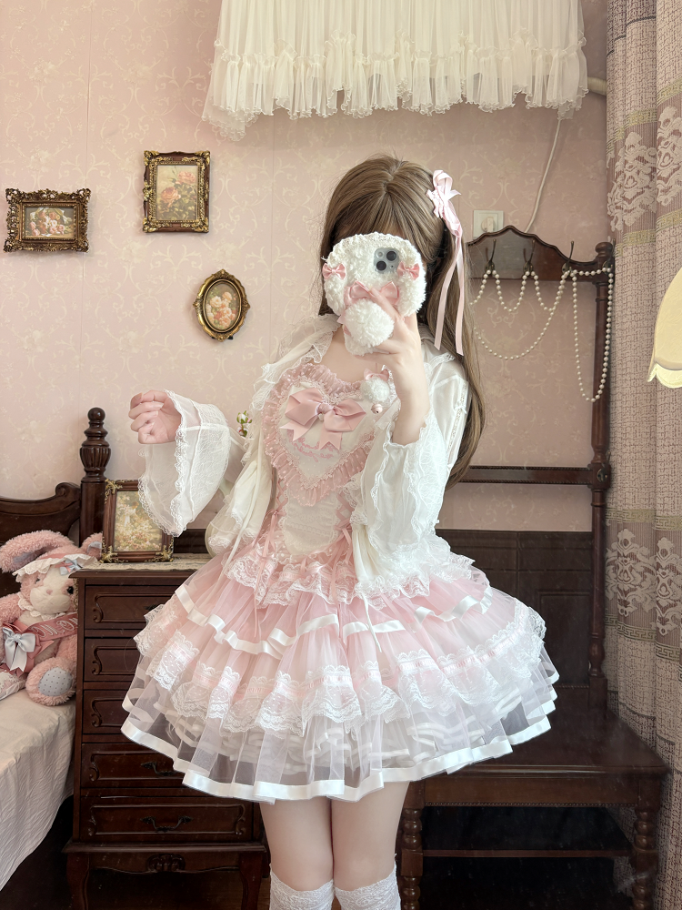 Mist Cardigan - Lightweight Sweet Lolita Bolero, Ruffle Details 44496:810950