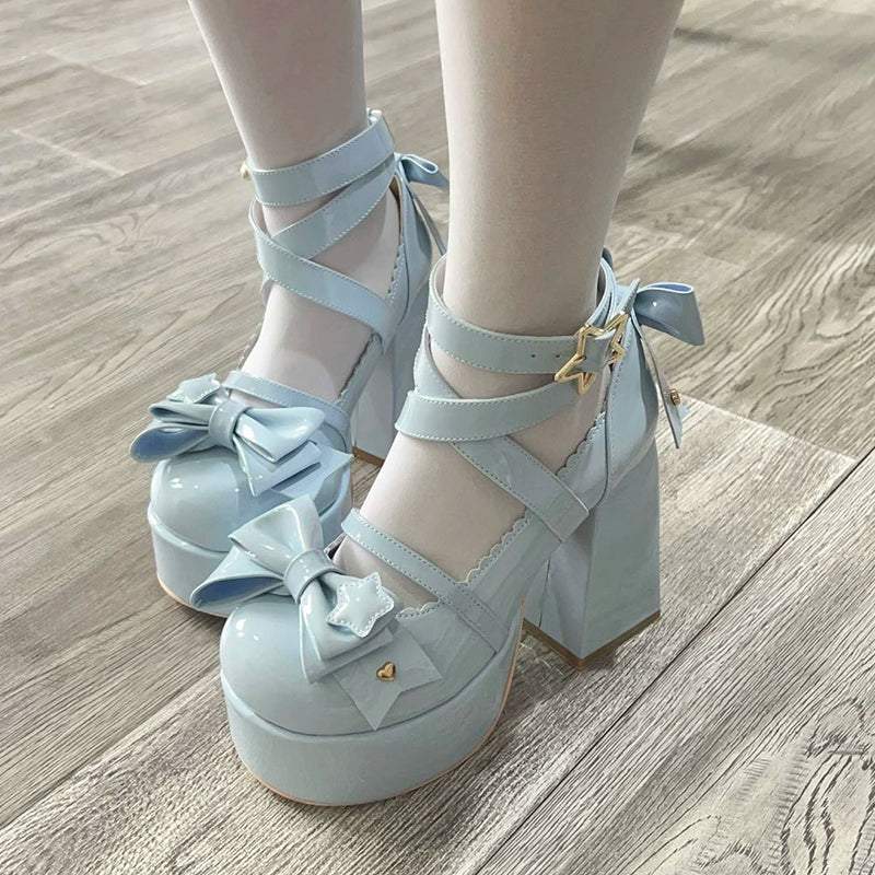 Beauty Bunny~Star Prayer~Kawaii Lolita Shoes Round Toe Summer Heels   