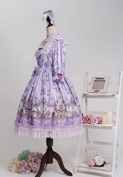 Milu Forest~The Swan's Wedding~Elegant Lolita Purple OP   