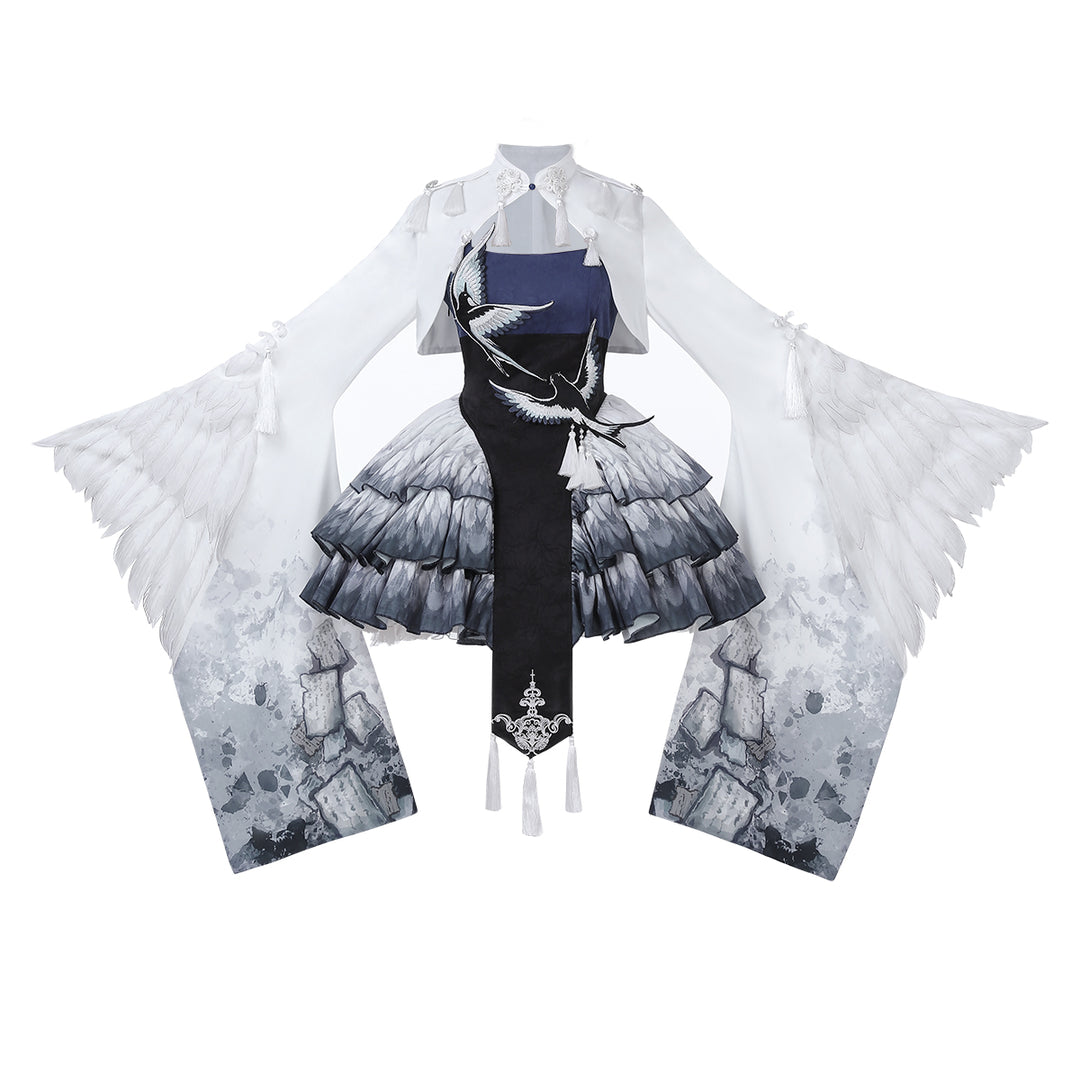 Letters from Unknown Star~Blue Feather Sparrow~Qi Lolita JSK Set with Bolero