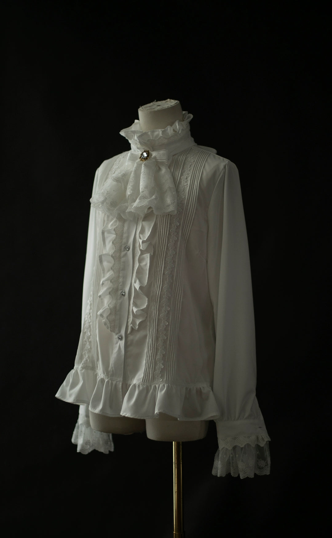 Sweet Dreamer~Elegant Ouji Lolita Blouse Long Sleeve Prince Lolita Shirt White blouse S