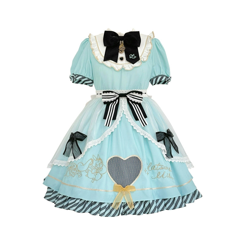 Confession Balloon~Alice in Wonderland~IP Collab Sweet Lolita OP Dress and KC Solid Color Alice OP Only S