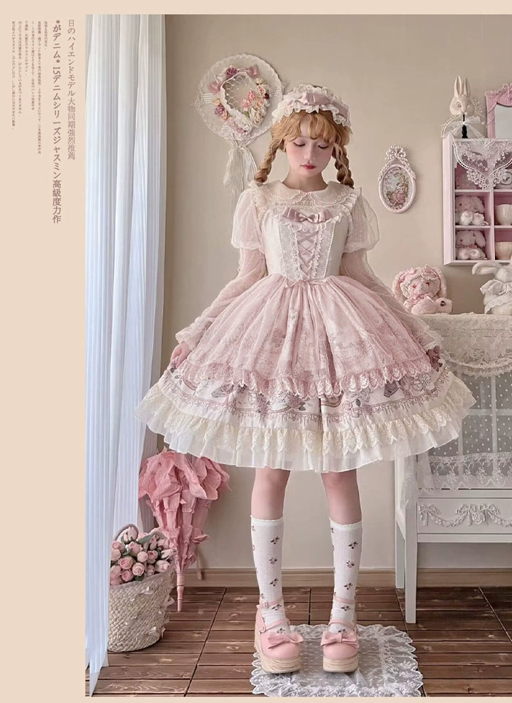 Sweet Date~Wedding Lolita Dress Bridal Elegant Retro JSK Daily Lolita Shirt   