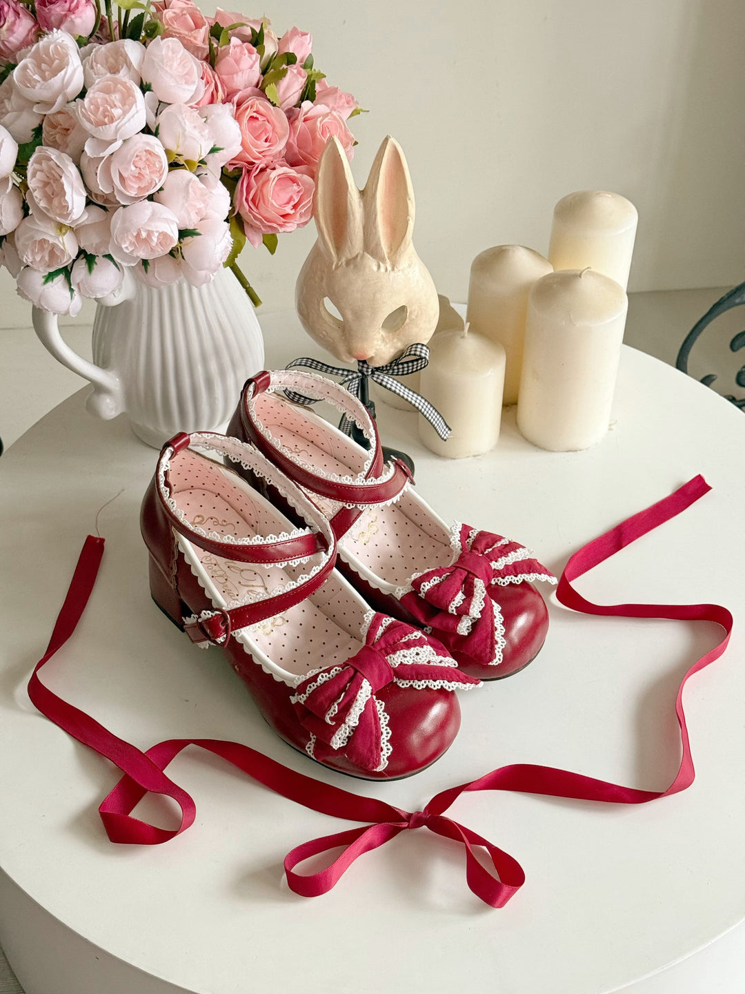 Pure Tea For Dream~Cotton Cutie~Sweet Lolita Shoes Low and Medium Heel Shoes with Bow 42297:735669