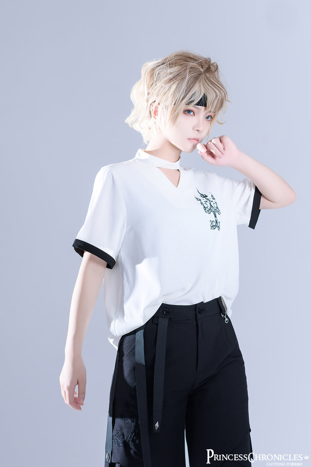 Princess Chronicles~LueYingGuiTan~Ouji Lolita White Embroidery Shirt   