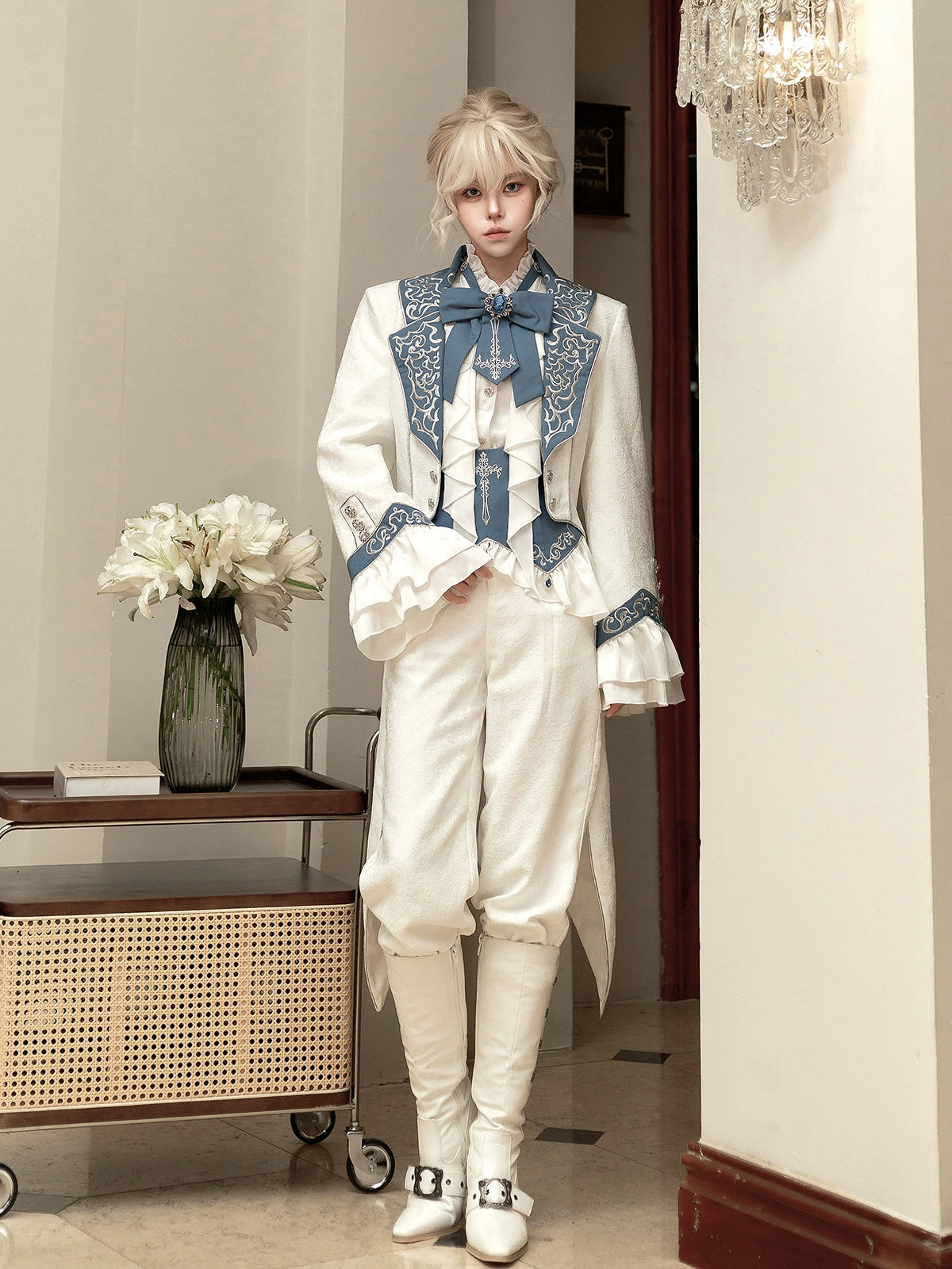 Your Princess - Lunar Paladin - Embroidered Ouji Lolita Tailcoat Set