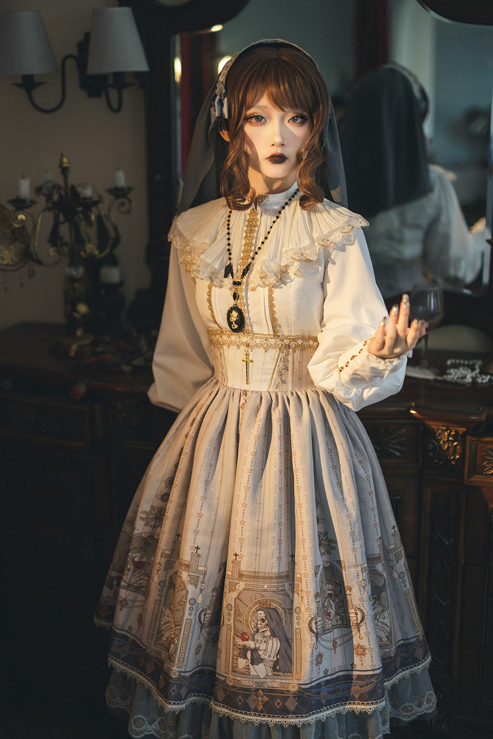 Miss Point - Demon Hunting Notes - Elegant Lolita Blouse Ruffled Collar