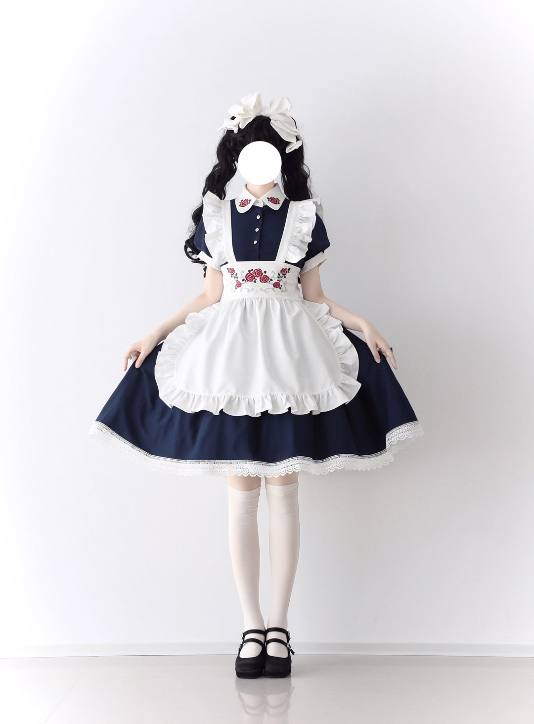 Witch Craft~Posey Nina~Maid Lolita OP Dress Elegant Embroidered Apron Lolita Outfit 37342:558488