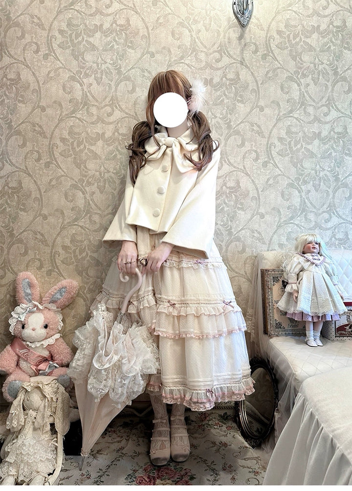 Beleganty~Annie~Retro Lolita Short Coat Woolen Bell Sleeve Outwear   