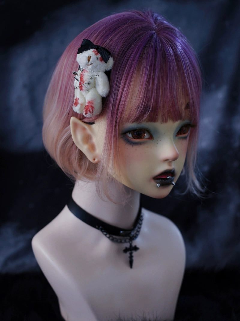 Strange Sugar~Gothic Lolita Clips Cute Bear Bow Hair Accessories   