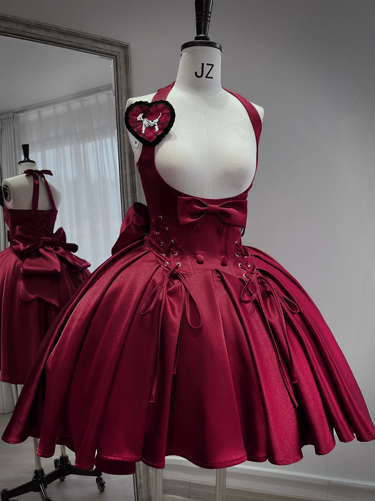 Dalmatian - Gothic Lolita Bust-supporting JSK Dress, High-low Hem 45605:854991