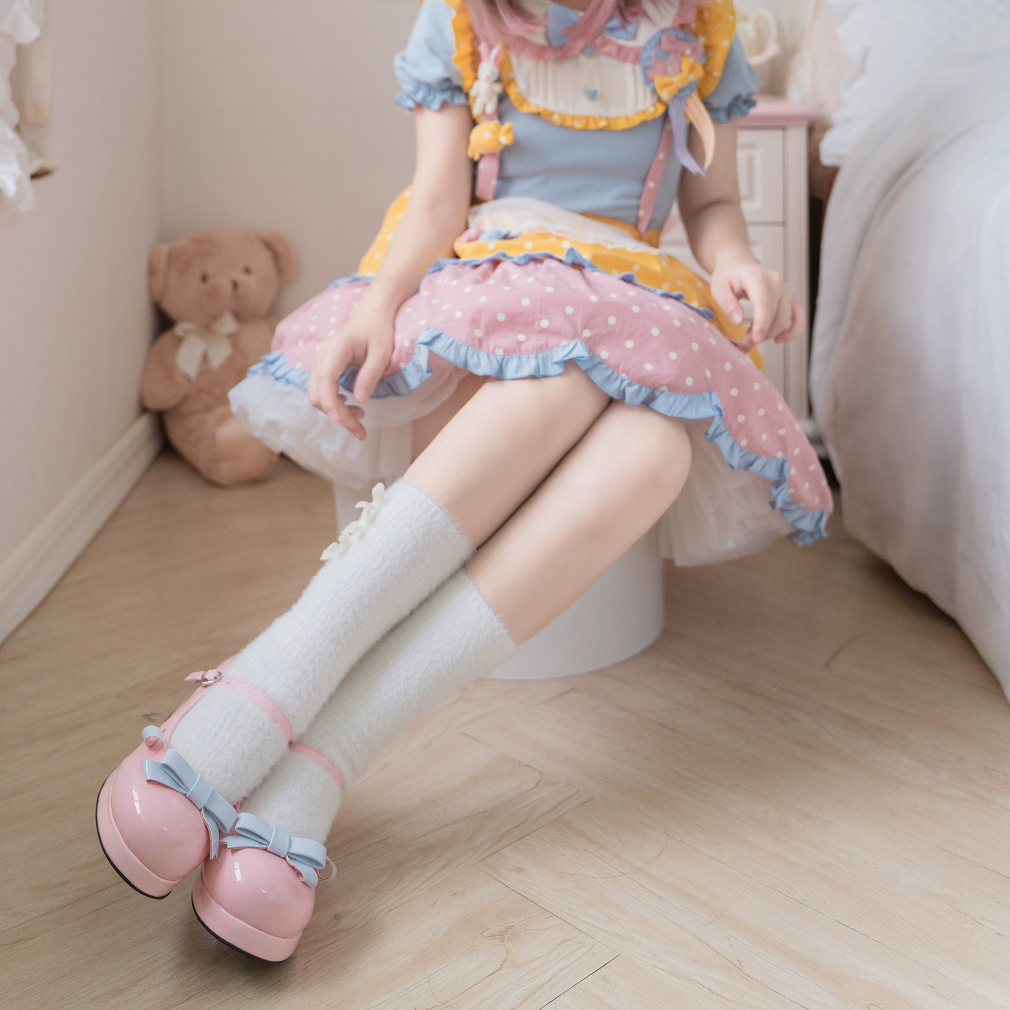Dolly Doll~Lovers' Gift~Round Toe Middle Heel Mary Jane Lolita Shoes 32678:397848