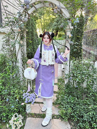 Yingtang~Winter Lolita Dress Chinese Style Qi Lolita Vest Dress Suit   