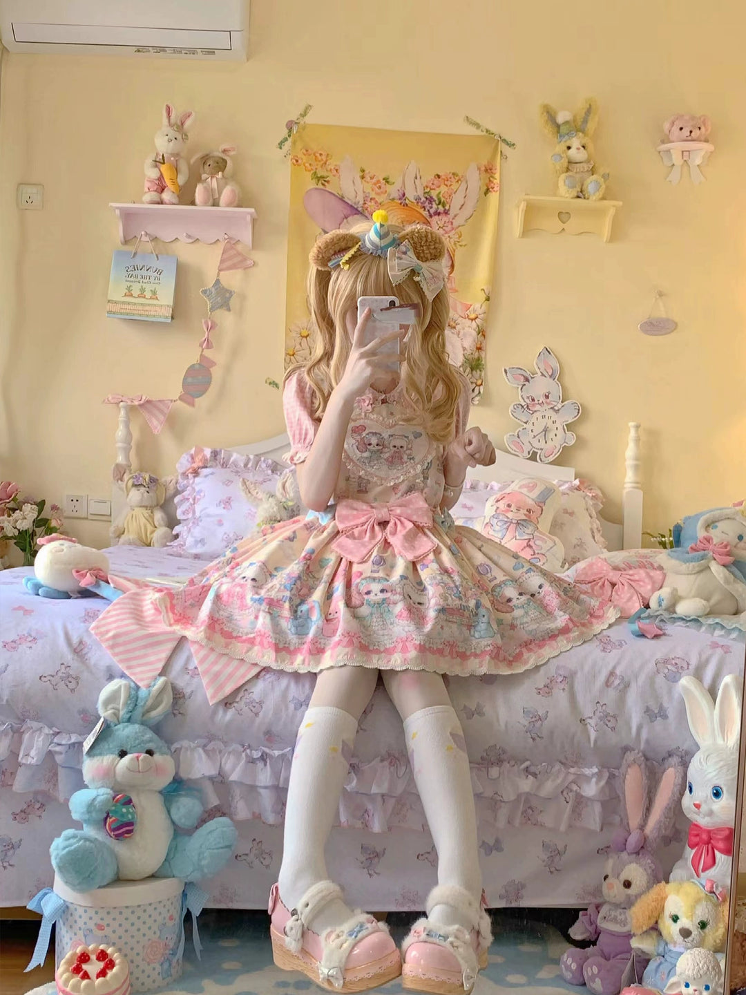 (Buyforme)DreamWhale~Puppy Parks~Sweet Lolita Kawaii Puppy Lolita Salopette