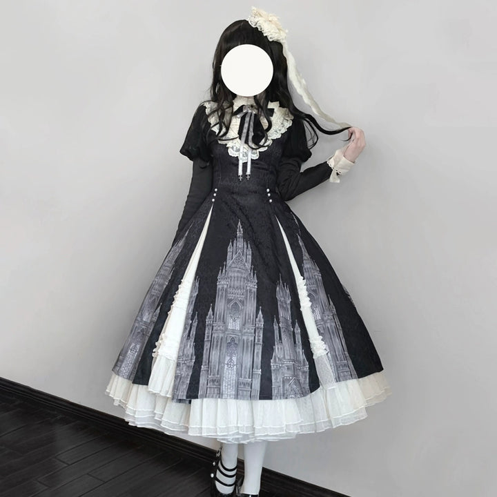 Letters from Unknown Star~Church Bell~Elegant Lolita OP Dress Long Sleeve Spring Autumn   