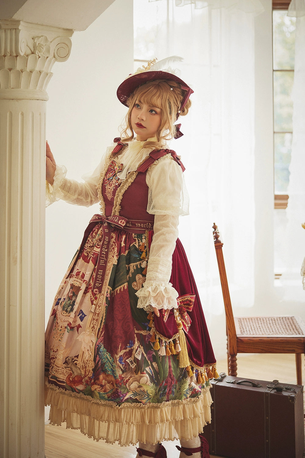 Miss Point~Kaleidoscope~Retro Lolita Dress Oil Painting Print JSK Dress Customized 35394:488306