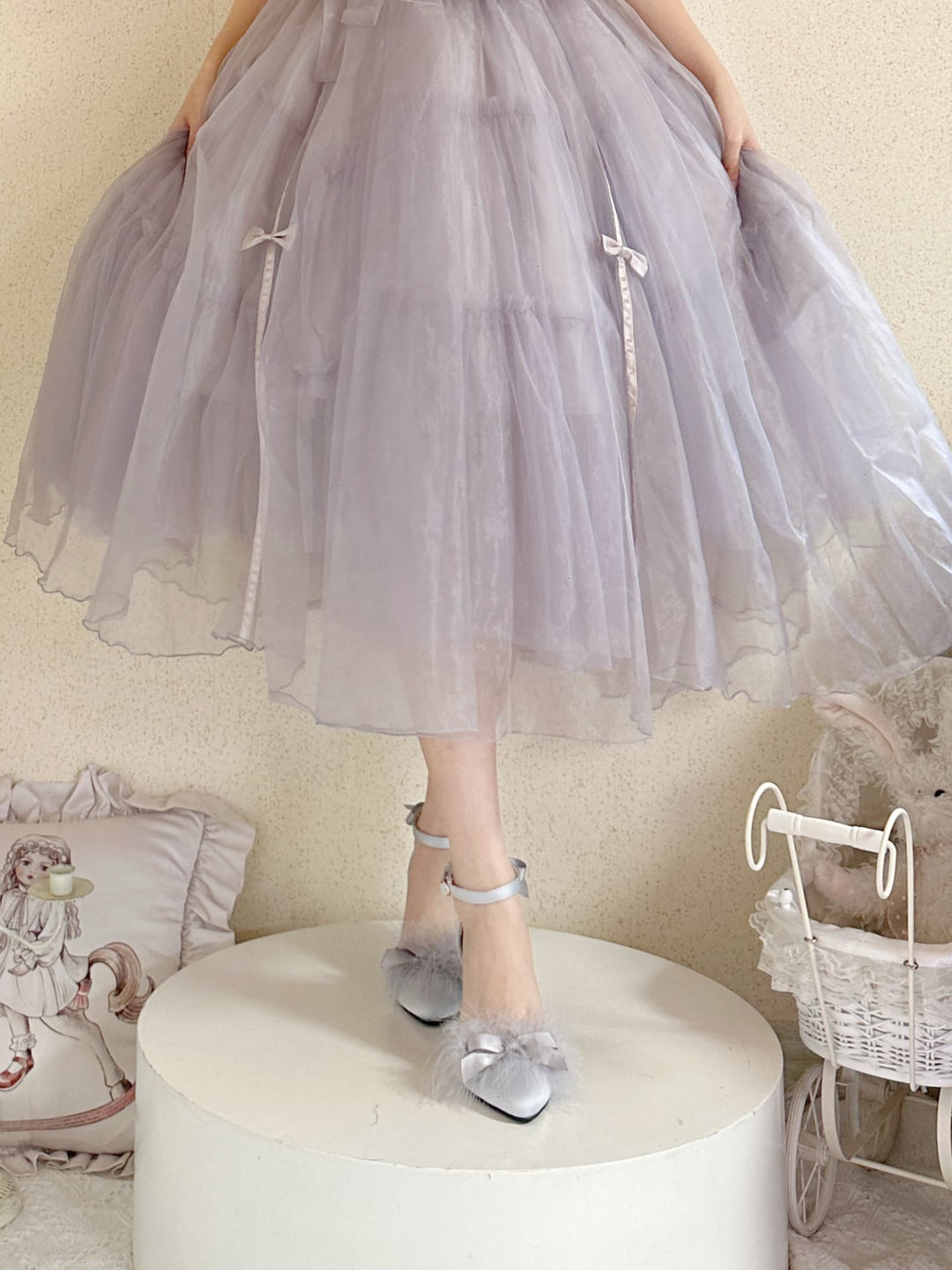 Pure Tea For Dream~Swan Lake~Sweet Lolita Shoes Satin Lolita Hight Heels 42090:733825