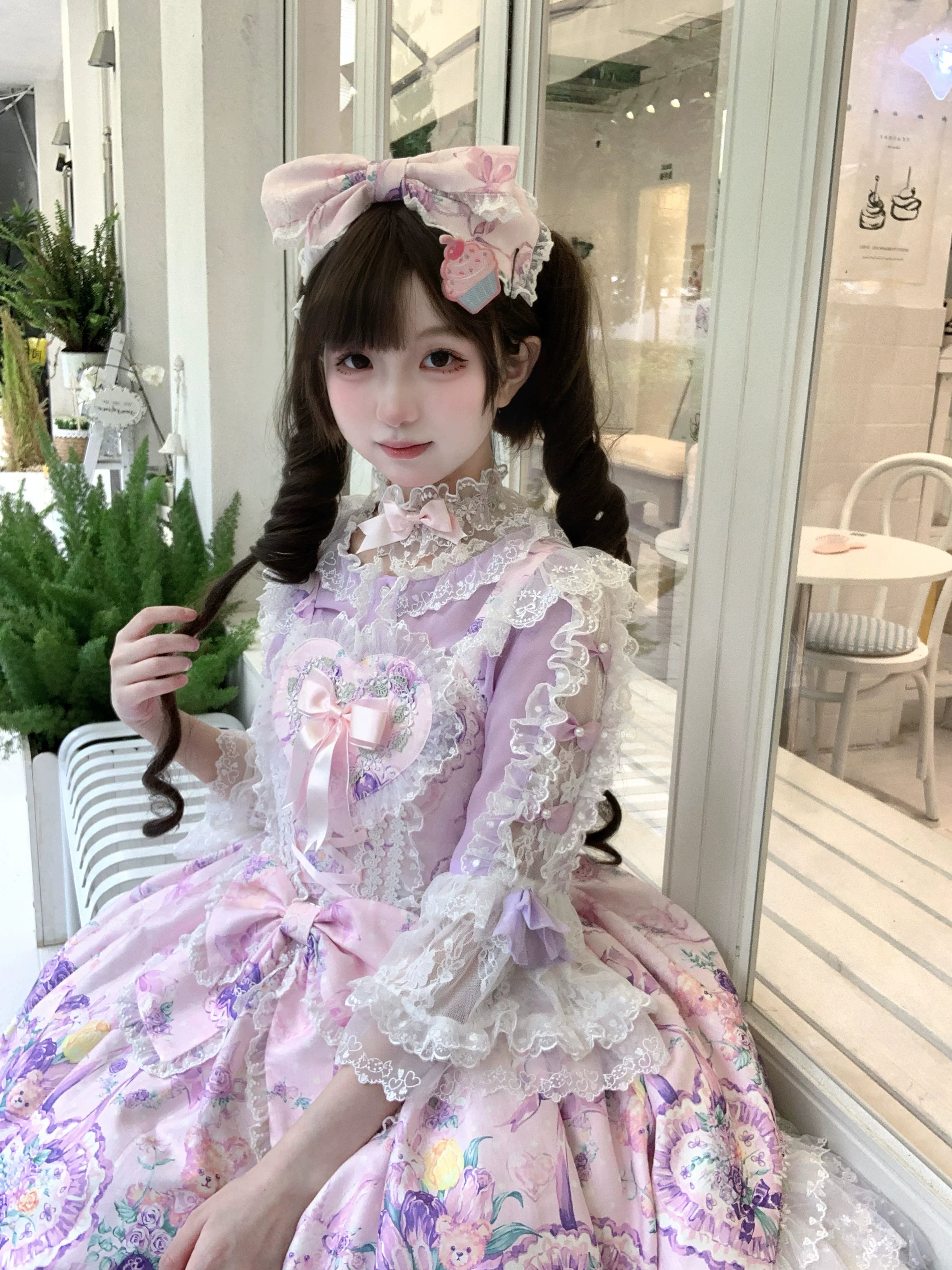 Valentine Bouquet - Old School Lolita Bouquet Printed JSK Dress with Bows 45553:852619